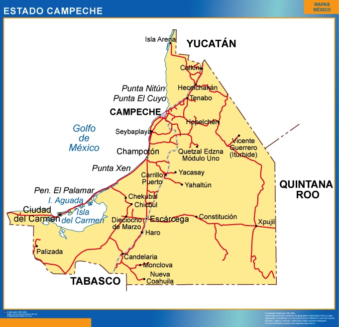 Mapa Estado Campeche